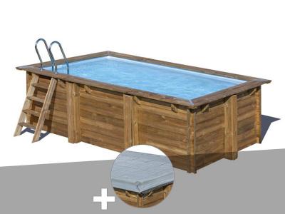 Kit piscine bois Sunbay Marbella 4,27 x 2,77 x 1,19 m + B&acirc;che hiver