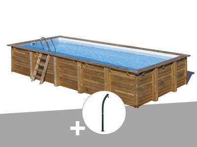 GR&Eacute; - Kit piscine bois Braga 8,15 x 4,20 x 1,46 m + Douche - Bois