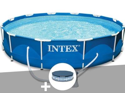 Kit piscine tubulaire Metal Frame ronde 3,66 x 0,76 m + B&acirc;che de protection
