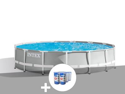 Pack piscine tubulaire Prism Frame ronde 4,57 x 1,07 m + 6 cartouches de filtration