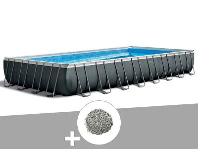 Pack piscine tubulaire Ultra XTR Frame rectangulaire 9,75 x 4,88 x 1,32 m + 20 kg de z&eacute;olite