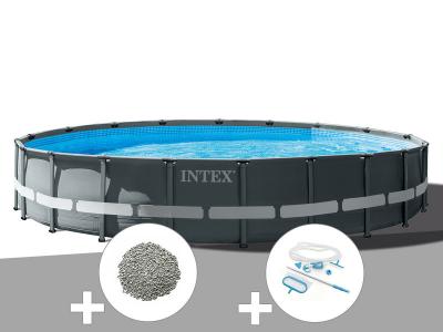 Kit piscine tubulaire intex ultra xtr frame ronde 6,10 x 1,22 m + 20 kg de z&eacute;olite + kit d'entretien