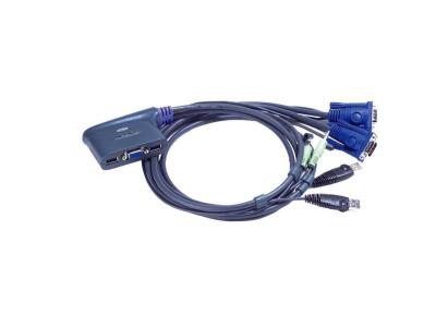 Aten Commutateur KVM &agrave; c&acirc;ble VGA/audio USB 2 ports (0,9m), Switch KVM