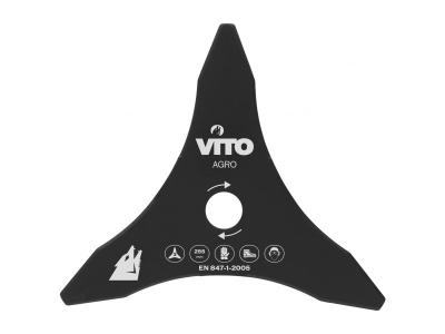 Lame de coupe d&eacute;broussailleuse 255mm VITO 3 dents -Alesage 25.4