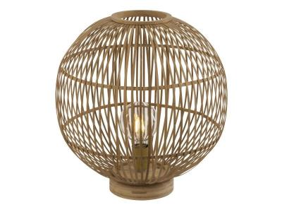 Lampe &agrave; poser design bambou hildegard - diam. 40 x h. 42 cm - beige naturel