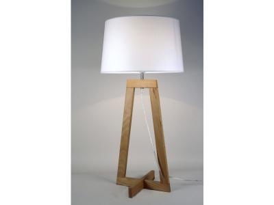 Lampe &agrave; poser Sacha LT en tissu et bois