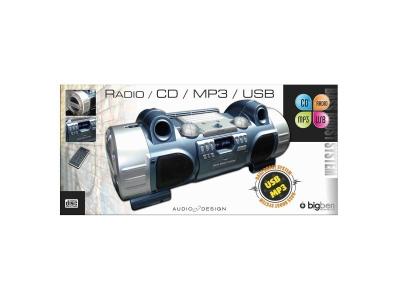 Bigben CD50SN - Lecteur CD Portable MP3 USB Radio Argent