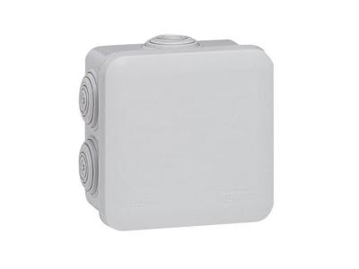Bo&icirc;te de d&eacute;rivation carr&eacute;e 80x80x45mm - fermeture par enclipsage-gris
