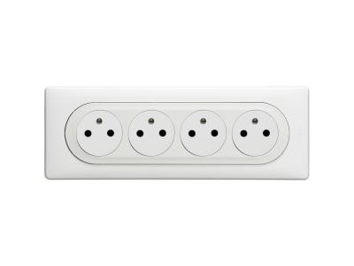 Legrand - Celiane 4 prises de courant avec affleurant pr&eacute;-cable blanc