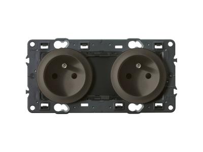 LEGRAND - Celiane double prise 2 p&ocirc;les + terre graphite
