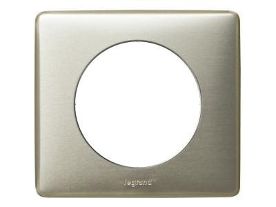 Plaque de finition simple Legrand C&eacute;liane anodis&eacute;e titane