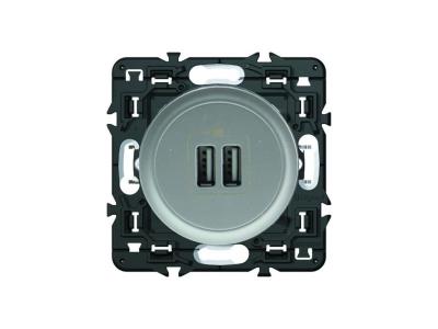 M&eacute;canisme de prise double chargeur USB Legrand C&eacute;liane titane