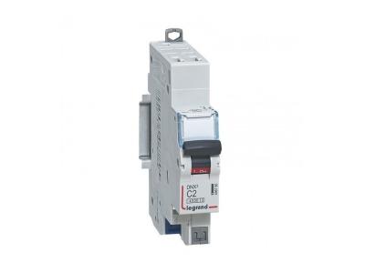 Disjoncteur Phase + Neutre - 2A - bornes automatiques - 1 module