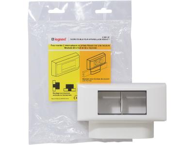 Legrand - Cadre double pour appareillage Mosaic - pour moulures 12,5mm
