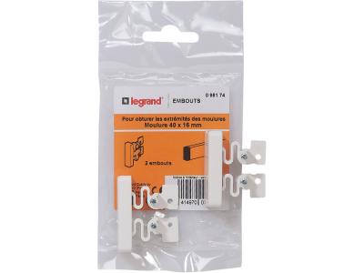 Pack de 2 embouts pour moulure Legrand - 40 x 16 mm