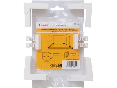 Kit tour de pi&egrave;ce pour moulure Legrand - 32 x 12,5mm