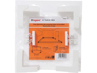 Legrand 098171 Kit Tour de Pi&egrave;ce pour Moulure, 40mm x 16mm, Blanc