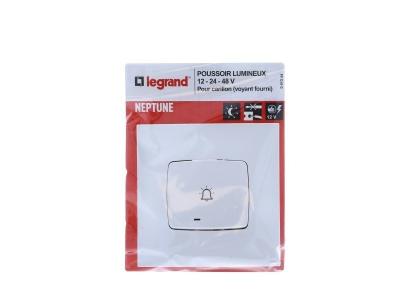 Bouton poussoir lumineux carillon Legrand Neptune - 6A - blanc
