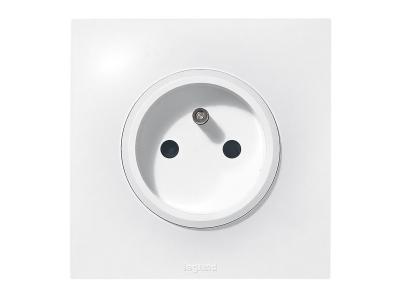 Prise de courant simple 2p+t 16a complet neptune - blanc