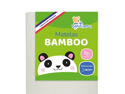 Matelas b&eacute;b&eacute; bamboo 60x120 cm - sans traitement chimique - fabrication fran&ccedil;aise