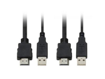 LevelOne KVM-0290 commutateur &eacute;cran, Clavier et Souris Noir, Gris
