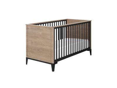 Lit b&eacute;b&eacute; couchage 70x140 effet bois marron clair 145x74x84