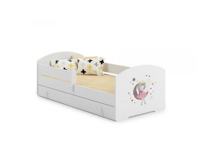 Lit enfant Sam+ tiroir de rangement - 140x70 cm - lune - avec matelas