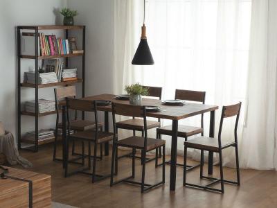 Beliani - Lot de 6 chaises de salle &agrave; manger marron LAREDO