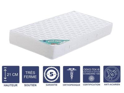 Matelas 120x190 x 21 cm - Tr&egrave;s Ferme - Aertech+ 35 Kg-m3 HR Derni&egrave;re G&eacute;n&eacute;ration - Tr&egrave;s Respirant