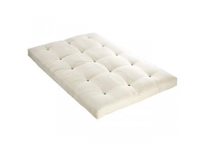 Terre De Nuit - Matelas futon &eacute;cru en coton 90x200 - Ecru