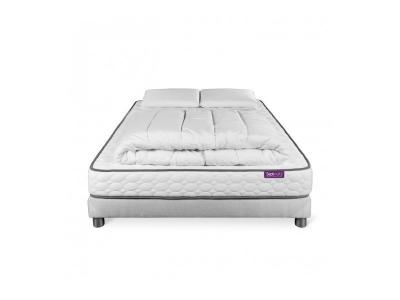 Pack matelas memo + sommier 160x200 + 2 oreillers m&eacute;moire de forme