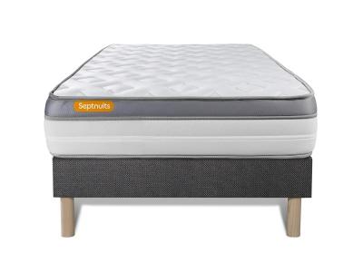 Ensemble sommier matelas 90x190 Memo zen M&eacute;moire de forme - 26 cm - Ferme - sommier gris 