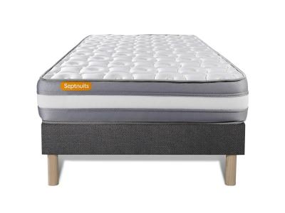 Matelas + sommier gris 90x190 Memo Plus M&eacute;moire de forme 3 zones