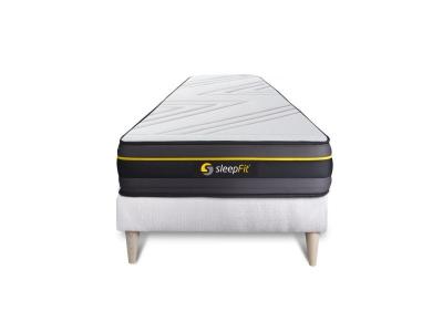 Ensemble 90x200 matelas ACTIVE + sommier kit blanc 