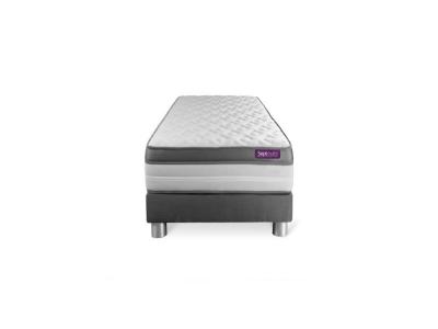 Septnuits - Ensemble matelas et sommier Memo Zen gris - 90x200 cm
