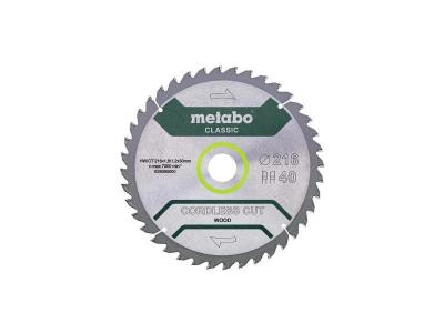 Lame de scie circulaire HW/CT 216x30, 40 W 5&deg; Metabo - 628065000