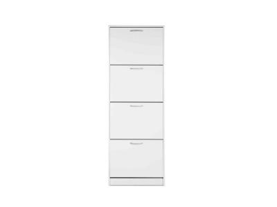 Meuble &agrave; chaussures 4 tiroirs en bois coloris blanc - MC7042