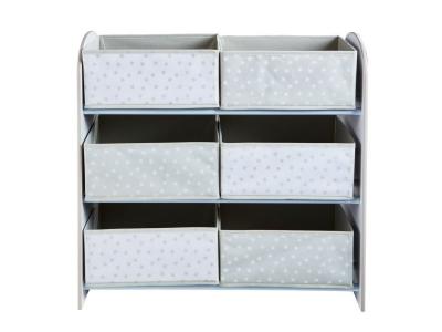 Meuble de rangement &agrave; jouets Blanc&nbsp;pour chambre d&rsquo;enfant avec 6 bacs