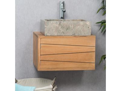 Wanda collection Meuble Salle de Bain Suspendu en Teck Cosy 50cm