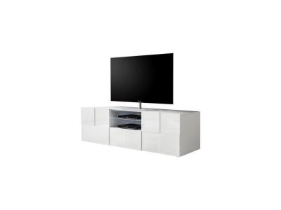 Calicosy - Meuble tv 2 Portes 1 Tiroir L181 cm - Dama Blanc - Blanc