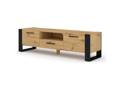 Meuble tv bas 160 cm en ch&ecirc;ne artisan nuka