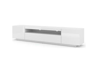 Meuble tv aura 200 cm blanc mat / blanc brillant
