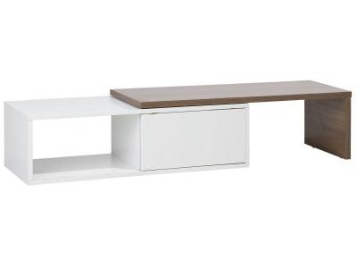 Meuble tv blanc et marron de style moderne
