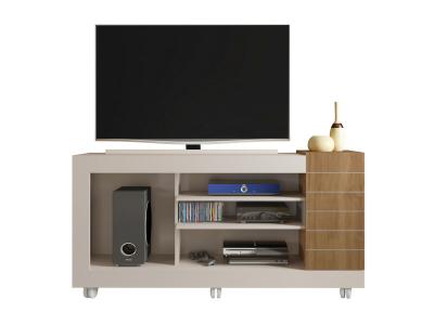 Meuble TV coloris Beige / Ch&ecirc;ne Buriti - longueur 150 x profondeur 38 x hauteur 69 cm
