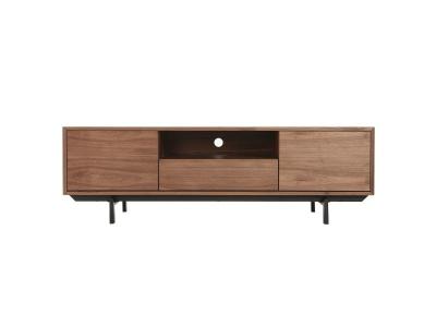 Miliboo Meuble TV vintage en bois fonc&eacute; niche ouverte L160 cm MANNY