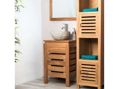 Wanda collection Meuble Zen Salle De Bain en Teck 50 Cm