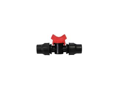 Mini vanne avec raccords de chaque cot&eacute; pour tube basse densit&eacute; 16mm