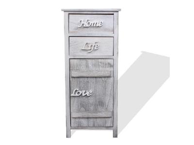 Meuble de rangement avec 2 tiroirs 1 porte en bois blanc