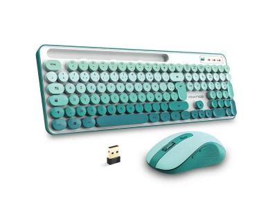 Clavier souris sans fil avec technologie RF 2.4 GHz, 1600 dpi, 6 boutons, AZERTY Fran&ccedil;ais. 
