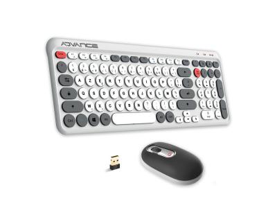 Pack Clavier/Souris Advance ERGOSTYLE COMBO sans fil RF/Silencieux/Blanc Gris 
